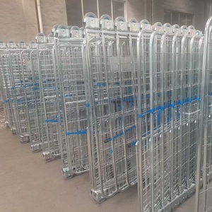 Lưu trữ <span class=keywords><strong>Wire</strong></span> Mesh Cuộn <span class=keywords><strong>Container</strong></span> Cán Giỏ Hàng Lồng Cuộn Lưu Trữ Xe Đẩy - Product Image 6