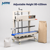 Scelleuse à bande verticale continue MPPK FR-1200 avec codeur de date, machine de scellage thermique électrique semi-automatique pour film plastique alimentaire
