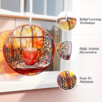 Attrape-soleil en vitrail à motif animalier pour amateurs de café, design Art Déco, haute qualité, décoration intérieure