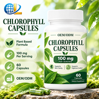 Capsules de chlorophylle OEM ODM 100 mg, 60 unités, complément alimentaire à base de plantes, formule personnalisée, fabricant de marque privée