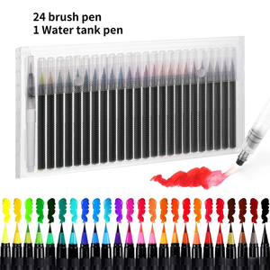 Ensemble de 48 stylos pinceaux aquarelle avec pointes souples réelles, ensemble de stylos pinceaux doux pour artistes, débutants, coloriage - Product Image 1
