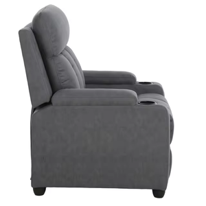 Poltrona <span class=keywords><strong>reclinabile</strong></span> moderna in tessuto SX-81419H con portabicchieri, imbottitura in schiuma ad alta densità e telaio in legno con molle insacchettate - Product Image 4