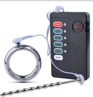 Juguetes para adultos Dispositivo de descarga eléctrica Sm Metal Anal Plug Dildo Pene Horse Eye Uretral Plug Descarga eléctrica Juguetes sexuales Anillos para pene