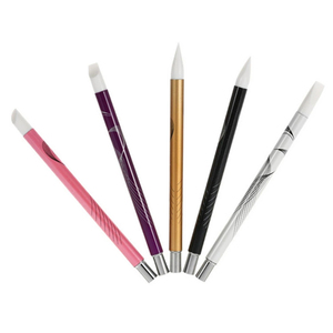 Stylo à manche carré solide pour nail art, gravure creuse, embossage, tête en silicone, applicateur de strass, outil de manucure pour salon - Product Image 1
