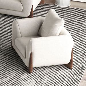 Ensemble de canapés sectionnels en tissu de laine d'agneau <span class=keywords><strong>blanc</strong></span> nordique NOVA, <span class=keywords><strong>fauteuil</strong></span> moderne en bouclette pour salon, utilisation hôtelière <span class=keywords><strong>gonflable</strong></span> - Product Image 3