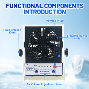 STICKON ST101E Akıllı DC Statik Elektrik Giderici Fan, PCB Kartlı Demir Malzemeli, Elektronik Toz Giderme için 24VDC/220VAC Girişli - Product Image 3