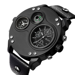 <span class=keywords><strong>Montre</strong></span> <span class=keywords><strong>Oulm</strong></span> HP3741 en gros, montres en quartz noires, bracelet en cuir PU cool, deux fuseaux horaires en stock, <span class=keywords><strong>montre</strong></span> de luxe pour homme, <span class=keywords><strong>montre</strong></span> <span class=keywords><strong>Oulm</strong></span> - Product Image 2