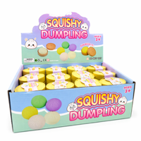 Mini Jouet Squishy Pailleté en Forme de Boulette, Doux, Sensoriel, Anti-Stress, Mignon Kawaii, Jouets à Presser, Vente en Gros