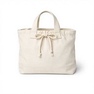 100% Cotton <b>Tote</b> Bag Blank <b>Canvas</b> <b>Tote</b> Bag Medium Drawstring Closure Hand Carry Shopping Bag Solid Color Daily Use - Product Image 1