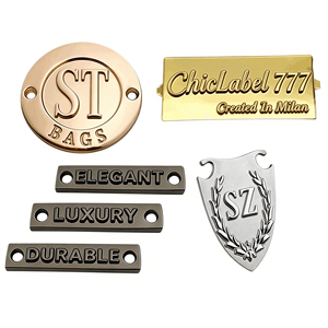 ملصقات معدنية ثلاثية الأبعاد عالية الجودة مخصصة ذاتية اللصق وعلامات ملابس منقوشة باسم العلامة التجارية صديقة للبيئة - Product Image 1