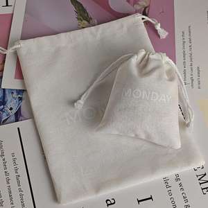 Custom Recyclable Cotton Linen Drawstring Bag for Jewelry Clothing and Socks with Double Cotton <b>String</b> - Product Image 1