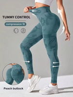 Dropshipping Leggings personnalisés en marbre Tie Dye Leggings sans couture Butt Scrunch Leggings Booty Tie Dye Collants doux Pantalons de yoga push up pour femmes