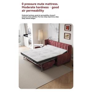 Sofá Cama Moderno Tapizado en Chenille con Estructura Metálica y Respaldo Acolchado, Sofá Multifuncional en Forma de L para Espacios Pequeños - Product Image 3