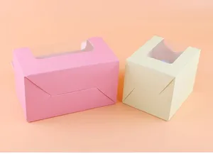 Caja de Pastel de Papel Kraft con Asa, Diseño Exquisito, Personalizada, Linda, Reciclable, de Alta Calidad <span class=keywords><strong>y</strong></span> Precio Económico al por Mayor - Product Image 5
