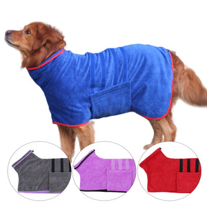 Albornoz para perros de microfibra, toalla altamente absorbente, ropa para perros grandes, uso en las cuatro estaciones, azul real, gris oscuro, morado claro, brillante - Product Image 1