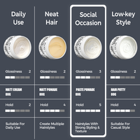 Certification CPNP MSDS Nouvelle pâte coiffante mate pour homme à tenue forte et facile à appliquer, pomade mate pour homme, parfum personnalisable