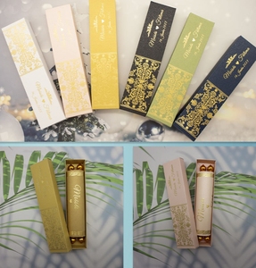 Cartes d'invitation de mariage à défilement en papier avec <span class=keywords><strong>enveloppe</strong></span>, estampage en feuille d'or personnalisé unique - Product Image 2