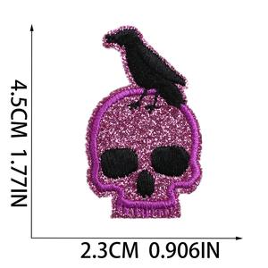 Personalizzazione all'ingrosso di Halloween <span class=keywords><strong>gatto</strong></span> fantasma casa stregata con paillettes <span class=keywords><strong>ricamo</strong></span> toppe stiratura fai da te cappelli di Jeans piumini - Product Image 4