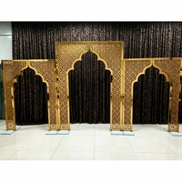 Magnifique Arche de Mariage Arabe en Métal Doré en Forme de Cœur, Décoration de Cérémonie Luxueuse du Moyen-Orient, Vente Directe Usine