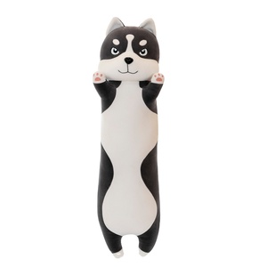 LK Design personnalisé nouvelle mode 70/90/110/130/150cm noir et blanc super doux Long oreiller <span class=keywords><strong>Husky</strong></span> chien jouets en peluche - Product Image 1