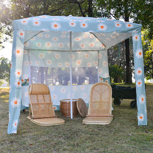 Cabane de plage chic à imprimé marguerite avec rideau latéral - Auvent aéré facile à installer avec poche de rangement pour <span class=keywords><strong>location</strong></span> de plage haut de gamme - Product Image 1
