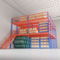 Système de rayonnage modulaire en acier pour mezzanine, conception industrielle robuste multi-niveaux, capacité de charge 1000 kg/m², plateforme anti-corrosion