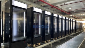 Refrigerador congelador Diseño vertical con puertas de vidrio Refrigerador congelador vertical comercial para cadenas minoristas - Product Image 4