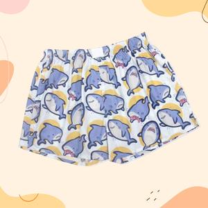 Pantaloncini pigiama stampati da squalo carini da donna con Design floreale completi con elastico in vita indumenti da notte traspiranti di grandi dimensioni - Product Image 4