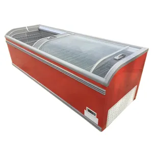 Aht Tipe Dada Pulau Freezer Peralatan 1000 Liter Display LG Deep Freezer untuk Es Krim