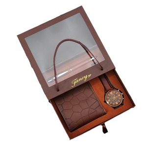 Cadeaux pour la fête des pères 2025 Ensemble cadeau personnalisé avec logo Montre à quartz pour homme Stylo 3 pièces Coffret cadeau de luxe pour homme - Product Image 1