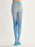 Collants érotiques blancs à imprimé floral bleu, à découpes, pour enfants, avec images lesbiennes, pour la vente en gros