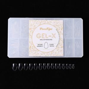 Tips Kuku <span class=keywords><strong>Gel</strong></span> Pendek Lembut Alami Bentuk Almond, Tanpa Lipatan, Ultra Tipis, OEM Pabrik, Full Cover Transparan, 750 Pcs, 15 Ukuran - Product Image 2