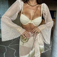 Fournisseur en gros Robe de plage sexy en tricot pour femme avec franges, cache-maillot, tenue de plage, collection été