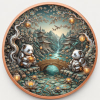 Pièce de monnaie Panda Lovers en cuivre fin 999 de 5 oz, haute définition, colorée UV, effet proof, cadeau pour les passionnés d'animaux, artisanat métallique