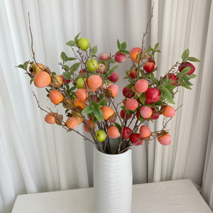 Branche d'artichaut artificielle Suzume II 95 cm, fruits rouges et jaunes pour la décoration intérieure, décoration végétale - Product Image 3