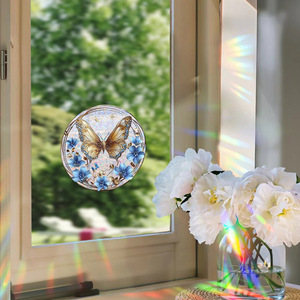 Usine En Gros Coloré Arbre De Vie Chat Noir <span class=keywords><strong>Hibou</strong></span> Sunshine Catcher Verre Autocollants Activé Par L'eau PET En Caoutchouc Masquage Nouveau - Product Image 4