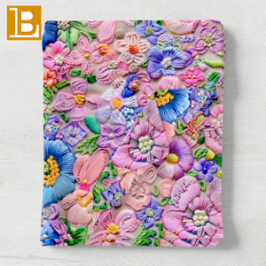 Tissu en popeline de coton imprimé numérique tissé en gros BILU, 150 GSM, broderie florale 3D, imprimé personnalisé pour chemise et chemisier - Product Image 5
