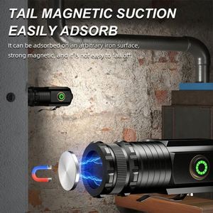 WOSEN 3*LED 2000lumen Powerful Torch Tail Magnet Mini Type-C USB <b>Rechargeable</b> 18350 LED Lantern Flashlight - Product Image 4