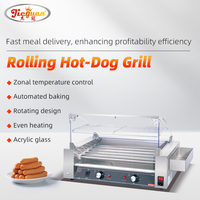 Machine à hot-dogs à 5 rouleaux certifiée CE, à contrôle thermostatique