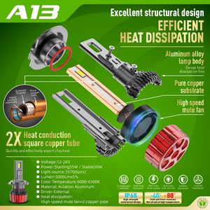 Bombillas LED <span class=keywords><strong>A13</strong></span> Mini H4 para Faros Delanteros, 110 W, 11600 LM, 6500 K, Alta Potencia, Canbus, Sin Errores, Plug and Play, Kit <span class=keywords><strong>de</strong></span> Lámparas para Automóvil - Product Image 3
