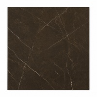 Carreaux de sol en porcelaine aspect marbre brun foncé 800x800, carrelage céramique poli brillant pour salon, villa, Foshan