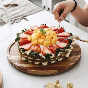 Khay Làm Bánh Cupcake Bán Chạy Khay Xoay Bánh Keo Bằng Gỗ Có Nắp Vòm - Product Image 2