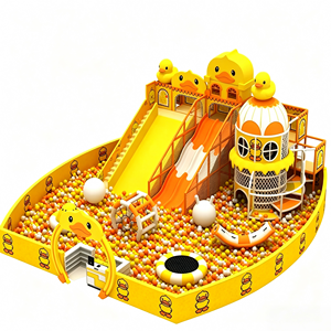 Parque Infantil Comercial Temático Patito Amarillo, Castillo de Juegos Suave con Piscina de Bolas y Tobogán, Equipo de Diversión para Niños - Product Image 1