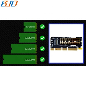 Pci-E 3.0 16X 8x 4X Giao Diện Để M.2 Ngff Key-M Key B + M Khe Cắm 2280 NVMe SSD Chuyển Đổi Adapter Thẻ & Tản Nhiệt - Product Image 5