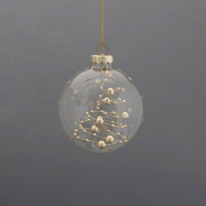Pájaro de cristal pintado a mano dentro de bolas de árbol de Navidad - Product Image 3