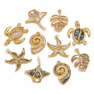 Custom Luxury 14k 18k Gold Plated 316L Stainless Steel Jewelry Beach Charms for <b>Bracelet</b> Necklace Jewelry Making - Product Image 3