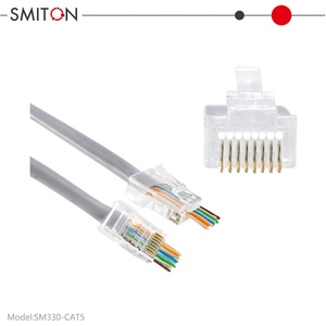 Ready 100pcs/Bag Gold Plated RJ45 Cat5 Cat5e Cable Connector Plug 8Pin <strong>Terminals</strong> for Power and <strong>Network</strong> Connection - Product Image 2