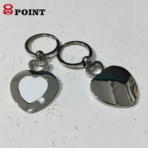 Hot Selling Heart shape 37*55mm Blank Key Chain Sublimation Metal