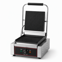 Grill électrique professionnel à plaques rainurées, presse à sandwich robuste pour cuisine de restaurant
