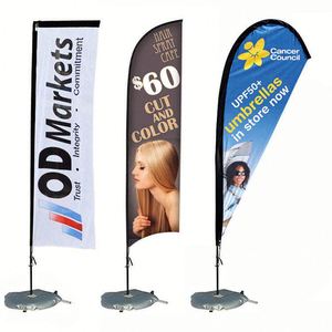 Bandera de playa de fibra de vidrio de doble cara personalizada de alta calidad, con bolsa de agua, pancarta promocional resistente a la decoloración, banderín para concesionarios de automóviles - Product Image 6